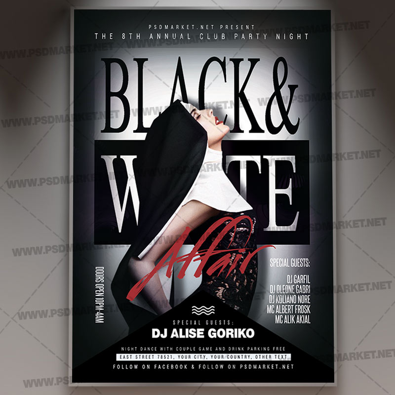 Detail Black And White Poster Template Nomer 32