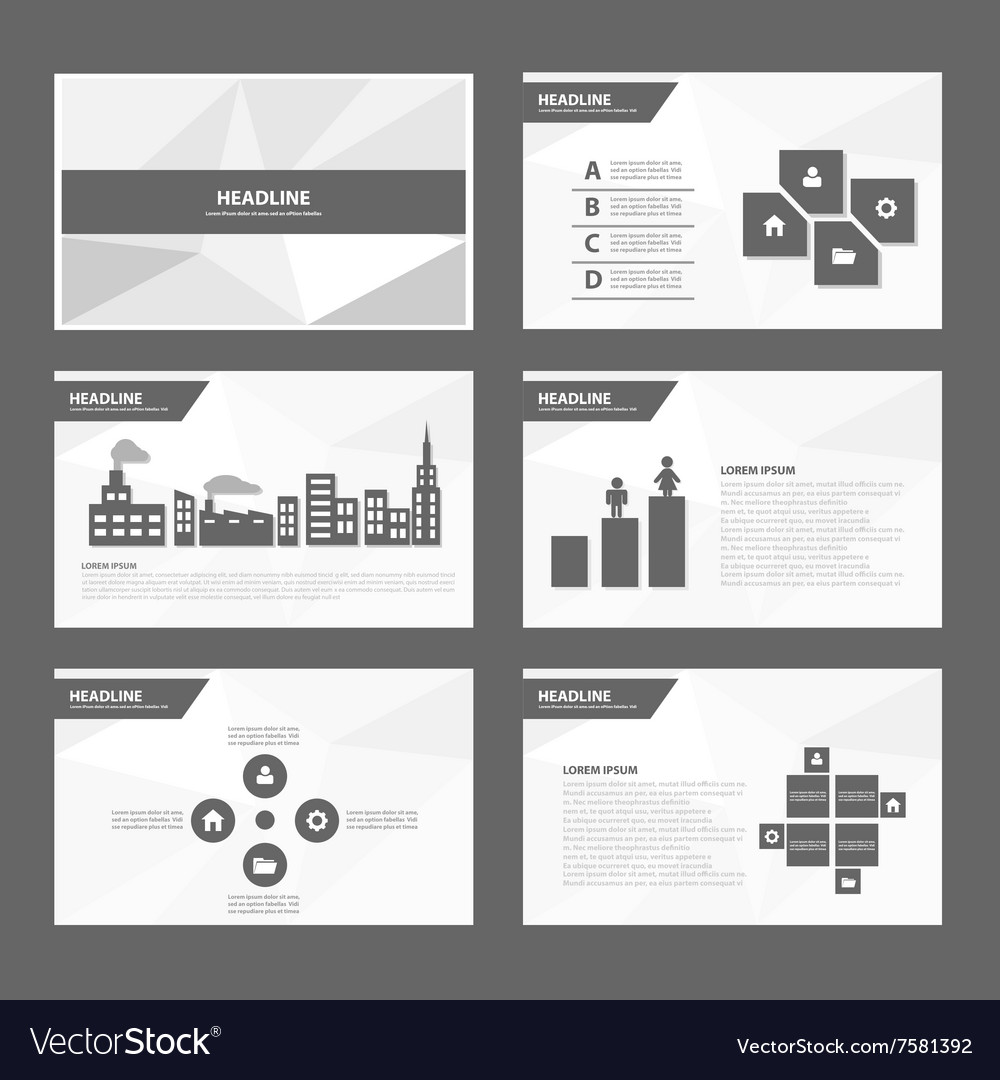 Detail Black And White Presentation Template Nomer 20