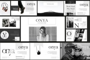Detail Black And White Presentation Template Nomer 29