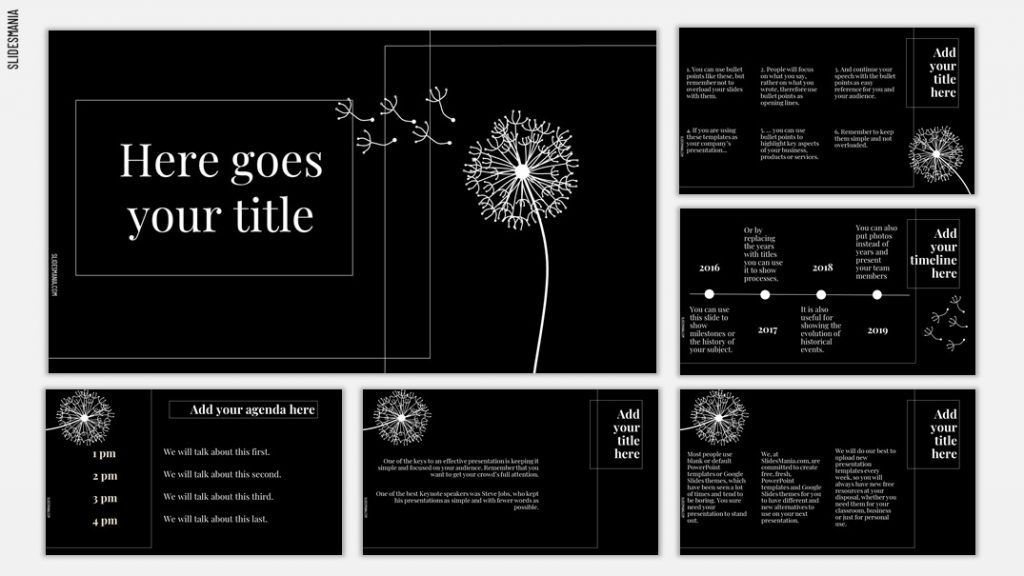 Detail Black And White Presentation Template Nomer 30