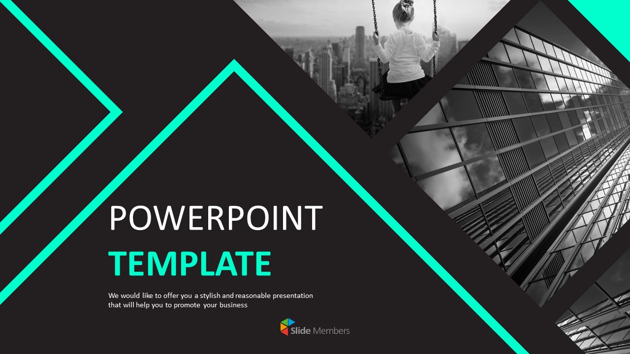 Detail Black And White Presentation Template Nomer 34