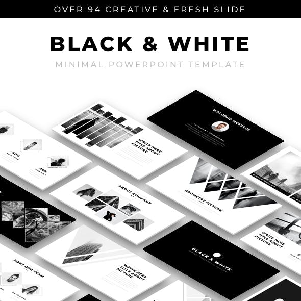 Detail Black And White Presentation Template Nomer 4