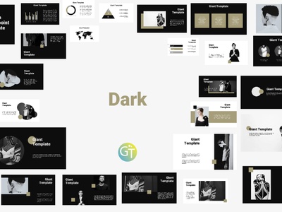 Detail Black And White Presentation Template Nomer 37