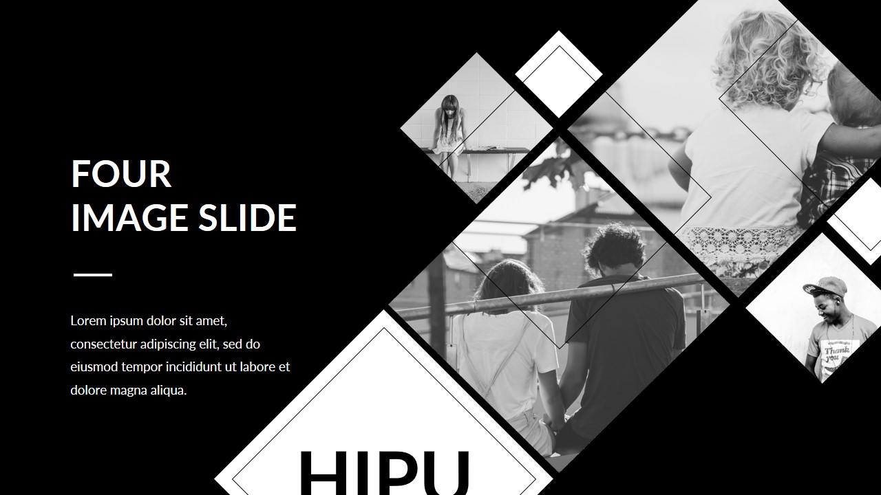 Detail Black And White Presentation Template Nomer 38