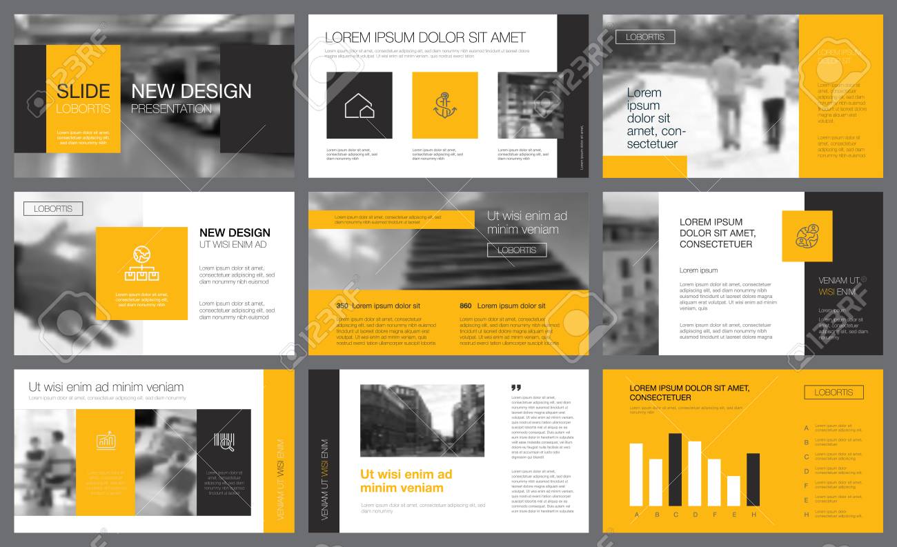 Detail Black And White Presentation Template Nomer 40