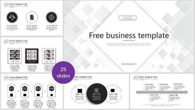 Detail Black And White Presentation Template Nomer 41