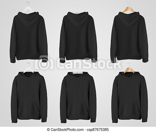 Detail Black Hoodie Template Nomer 22