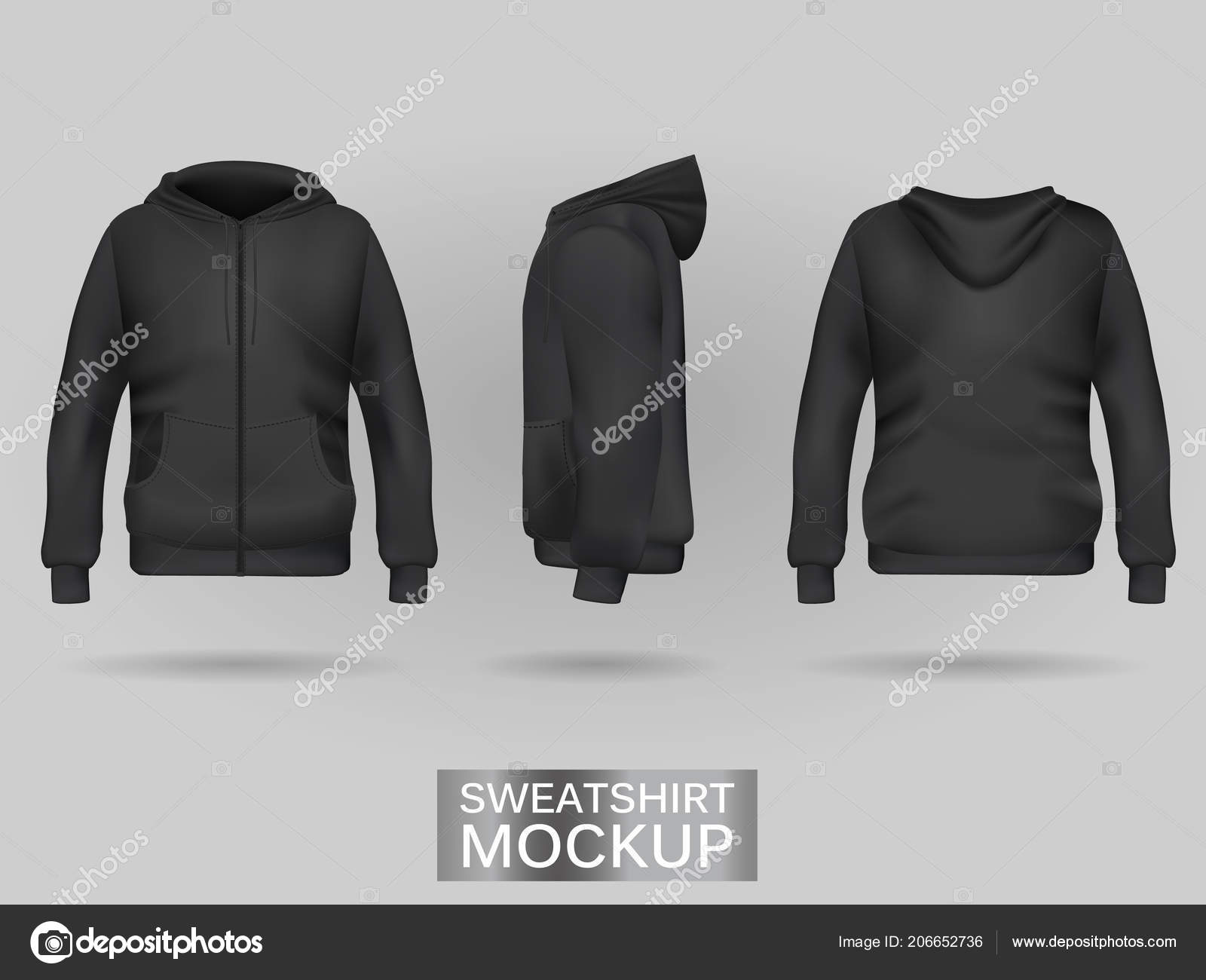 Detail Black Hoodie Template Nomer 37