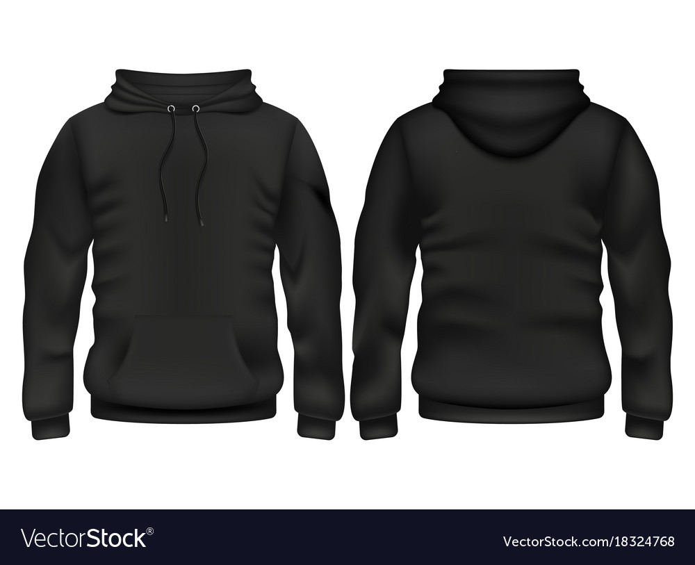 Detail Black Hoodie Template Nomer 6