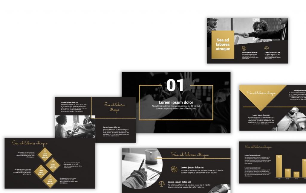 Detail Black Powerpoint Template Nomer 8