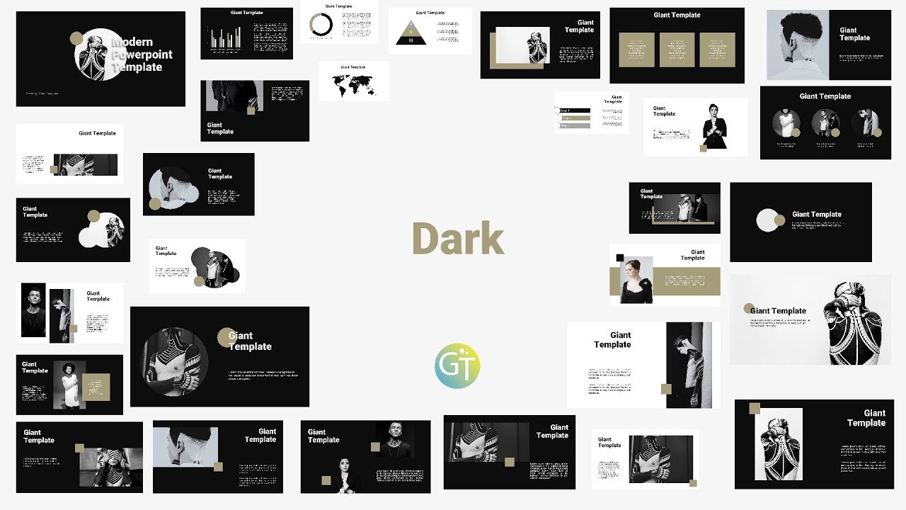 Detail Black Powerpoint Template Nomer 9