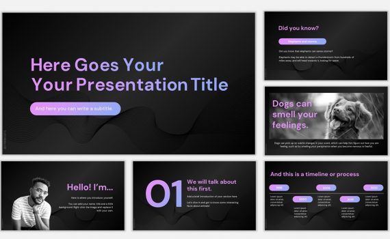 Detail Black Powerpoint Template Nomer 11