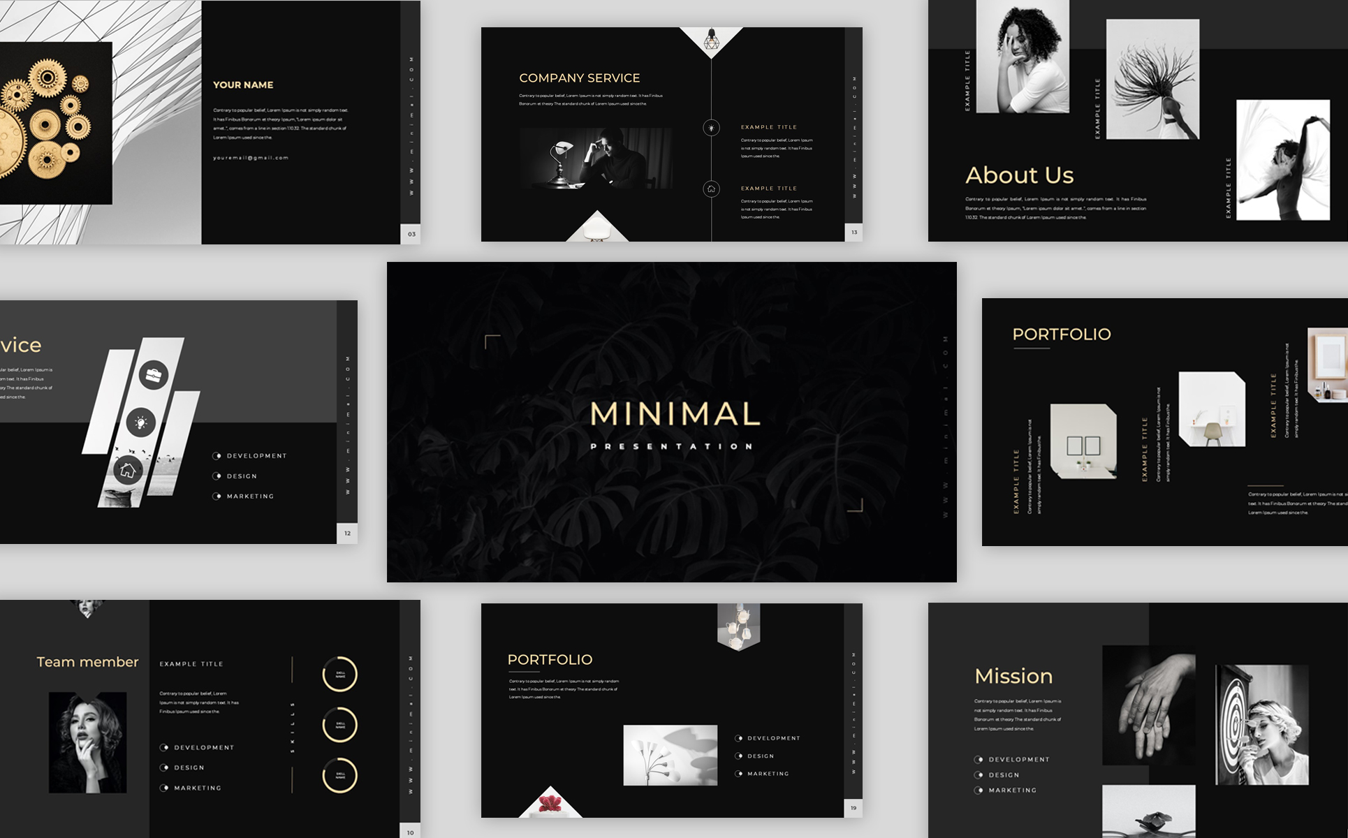 Detail Black Powerpoint Template Nomer 15