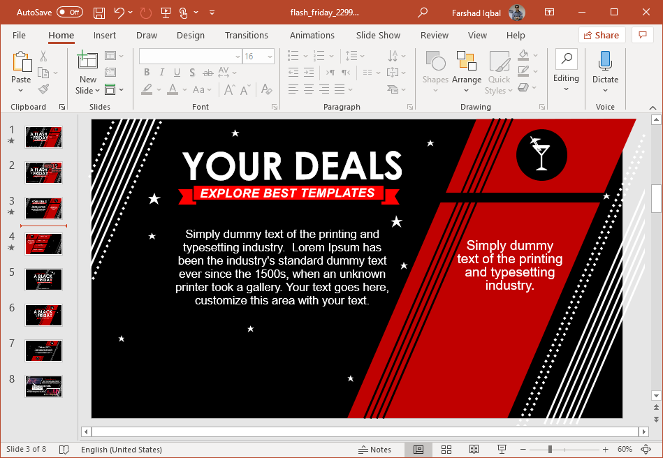 Detail Black Powerpoint Template Nomer 32