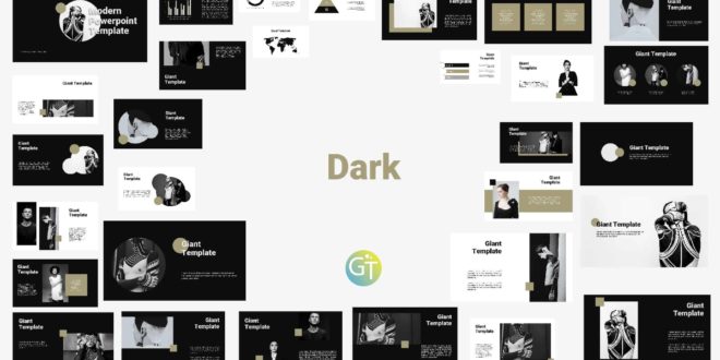 Detail Black Powerpoint Template Nomer 36