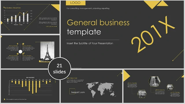 Detail Black Powerpoint Template Nomer 3