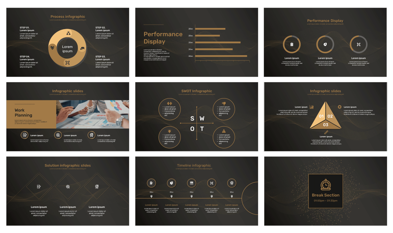 Detail Black Powerpoint Template Nomer 5