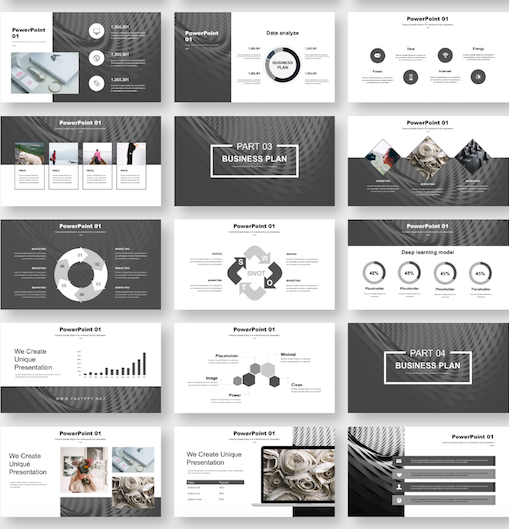 Detail Black Powerpoint Template Nomer 6