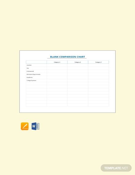 Detail Blank Comparison Chart Template Nomer 22