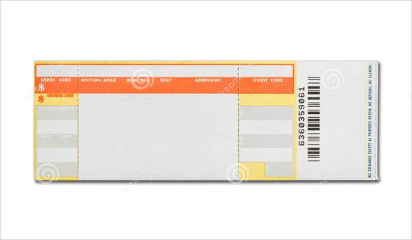 Detail Blank Event Ticket Template Nomer 26