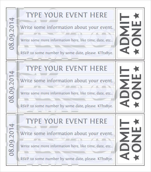 Detail Blank Event Ticket Template Nomer 44