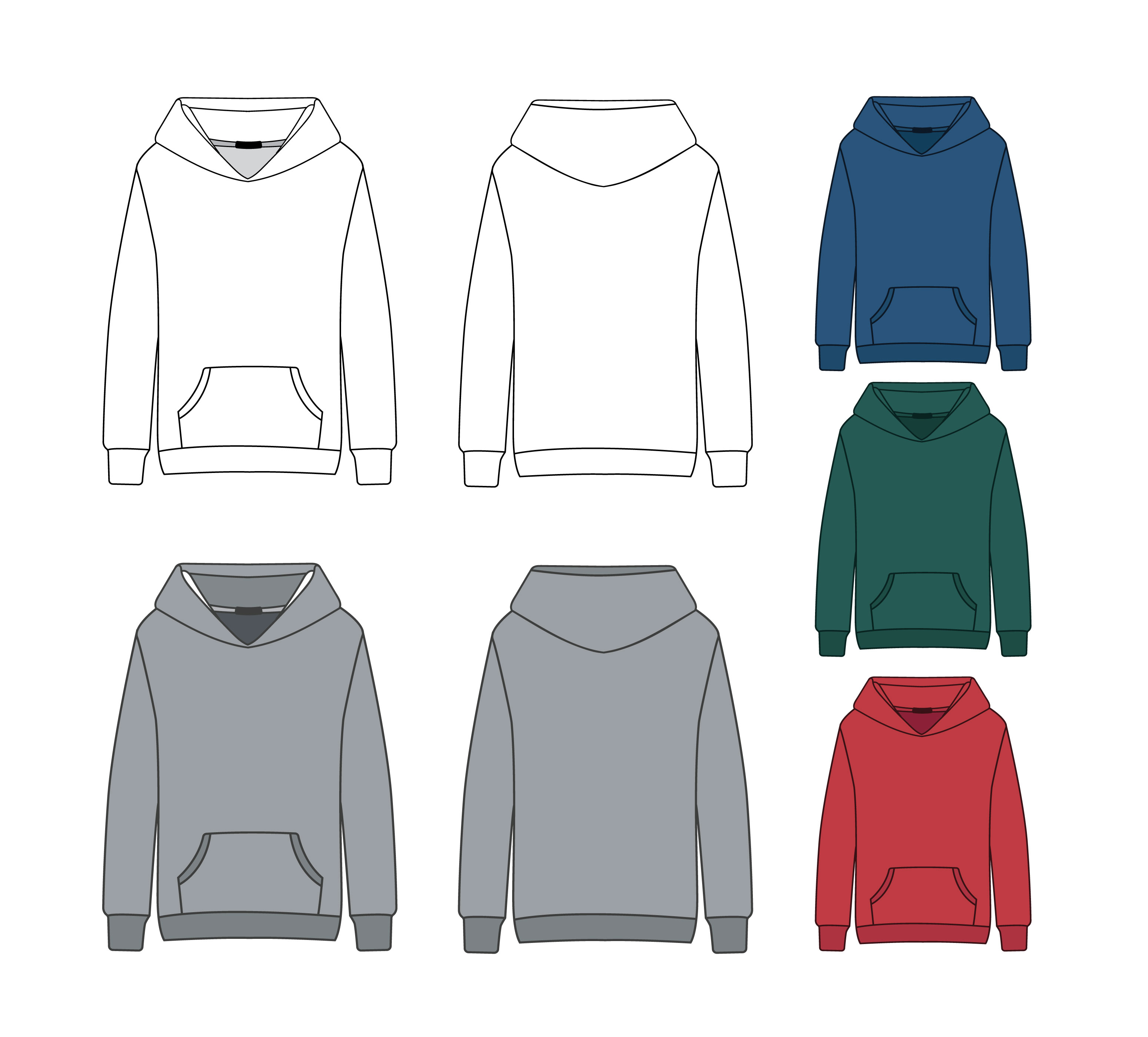 Detail Blank Hoodie Template Nomer 23