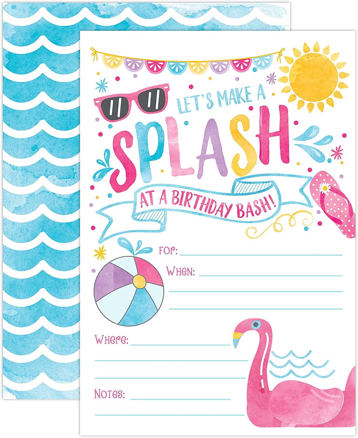 Detail Blank Pool Party Invitation Template Nomer 19