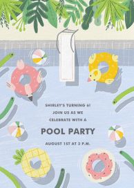 Detail Blank Pool Party Invitation Template Nomer 27