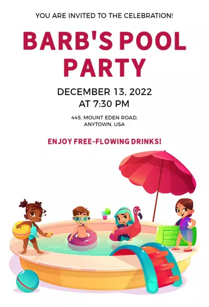 Detail Blank Pool Party Invitation Template Nomer 35