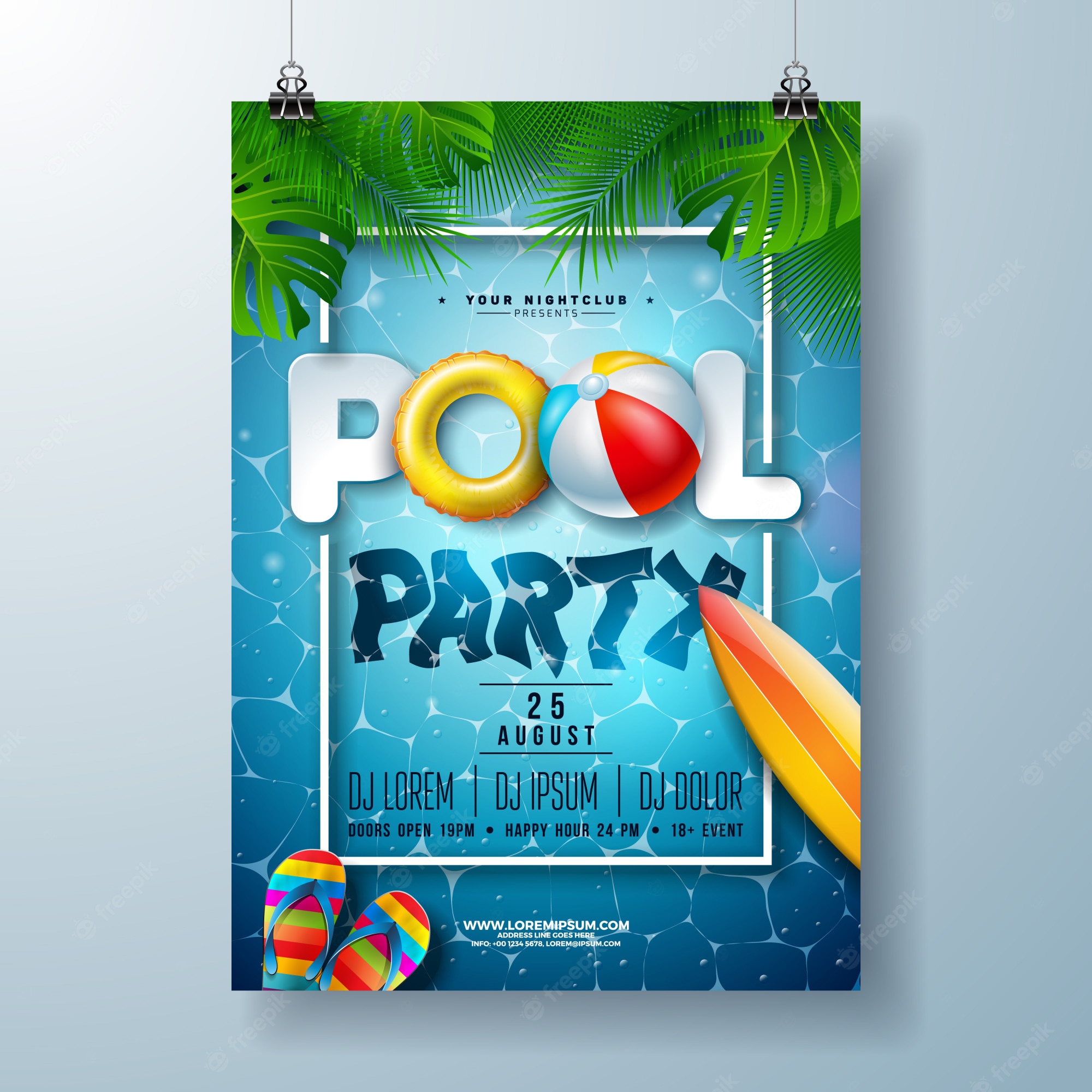 Detail Blank Pool Party Invitation Template Nomer 50