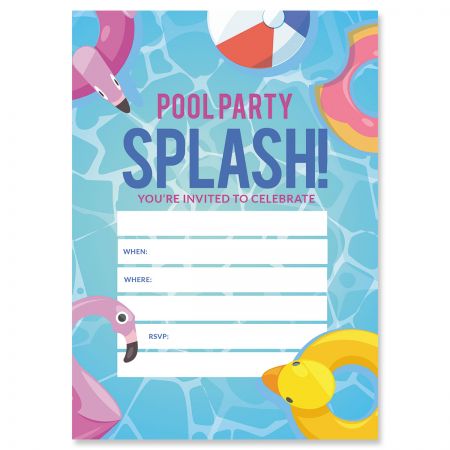 Detail Blank Pool Party Invitation Template Nomer 8