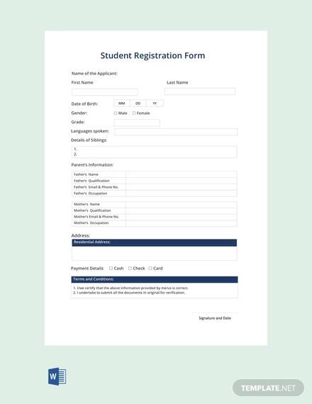 Detail Blank Registration Form Template Nomer 20