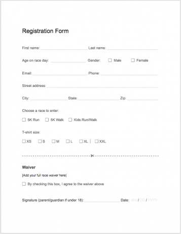 Detail Blank Registration Form Template Nomer 44