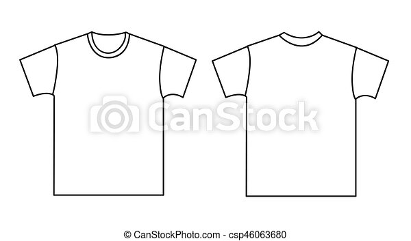 Detail Blank T Shirt Front And Back Template Nomer 4