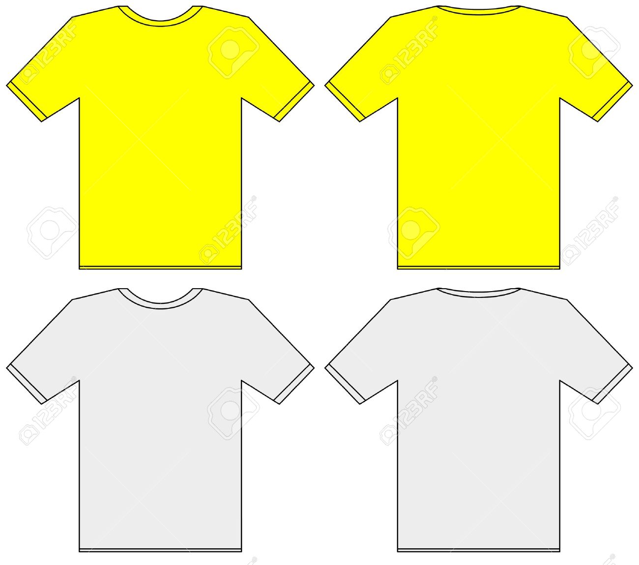 Detail Blank T Shirt Front And Back Template Nomer 29