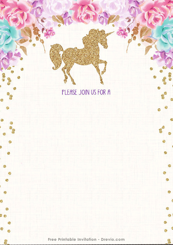 Detail Blank Unicorn Invitation Template Nomer 11