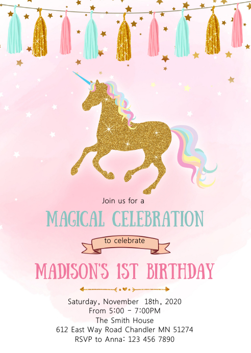 Detail Blank Unicorn Invitation Template Nomer 26