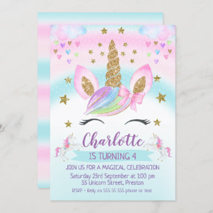 Detail Blank Unicorn Invitation Template Nomer 27