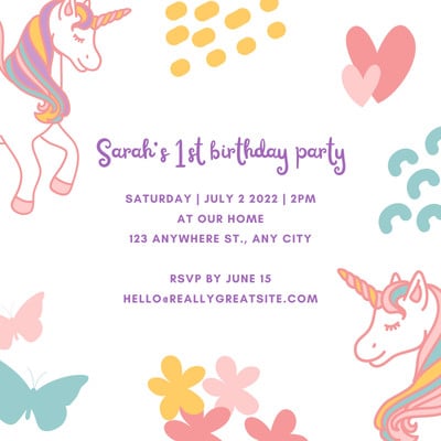 Detail Blank Unicorn Invitation Template Nomer 51