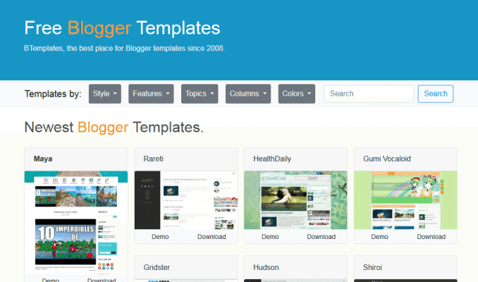 Detail Blogger Template Keren Nomer 22