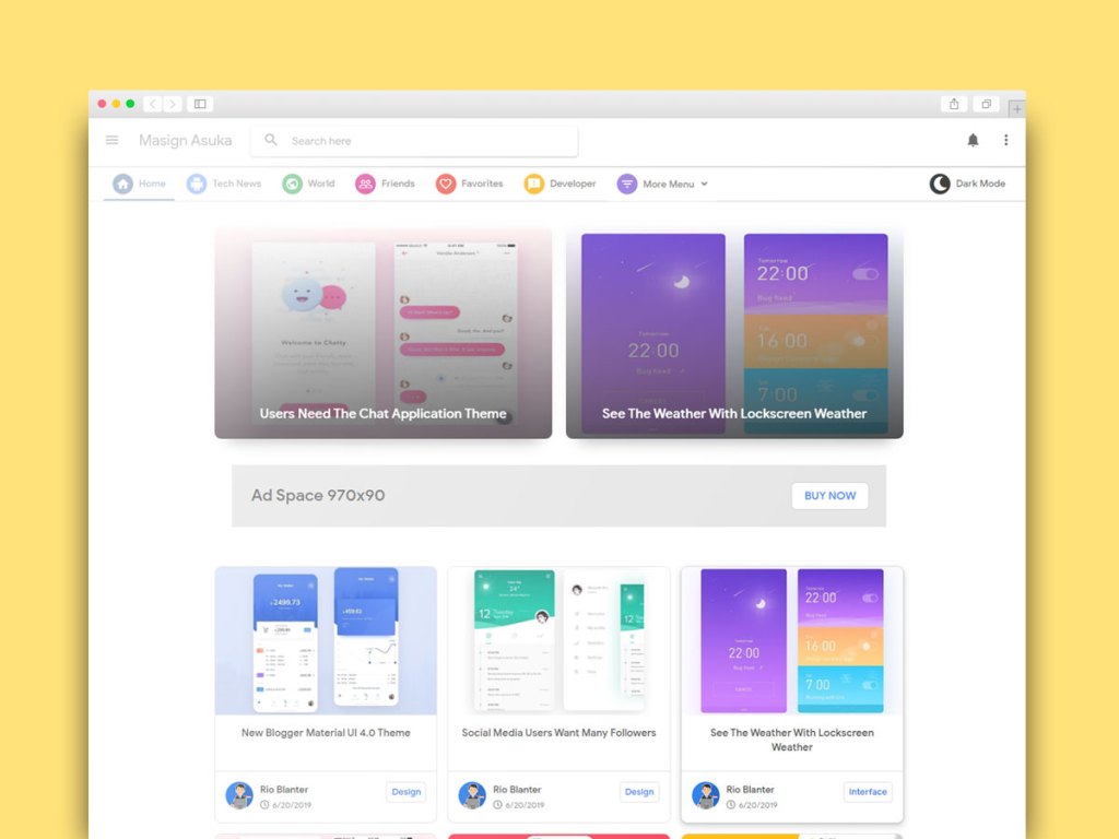 Detail Blogger Template Material Design Nomer 2