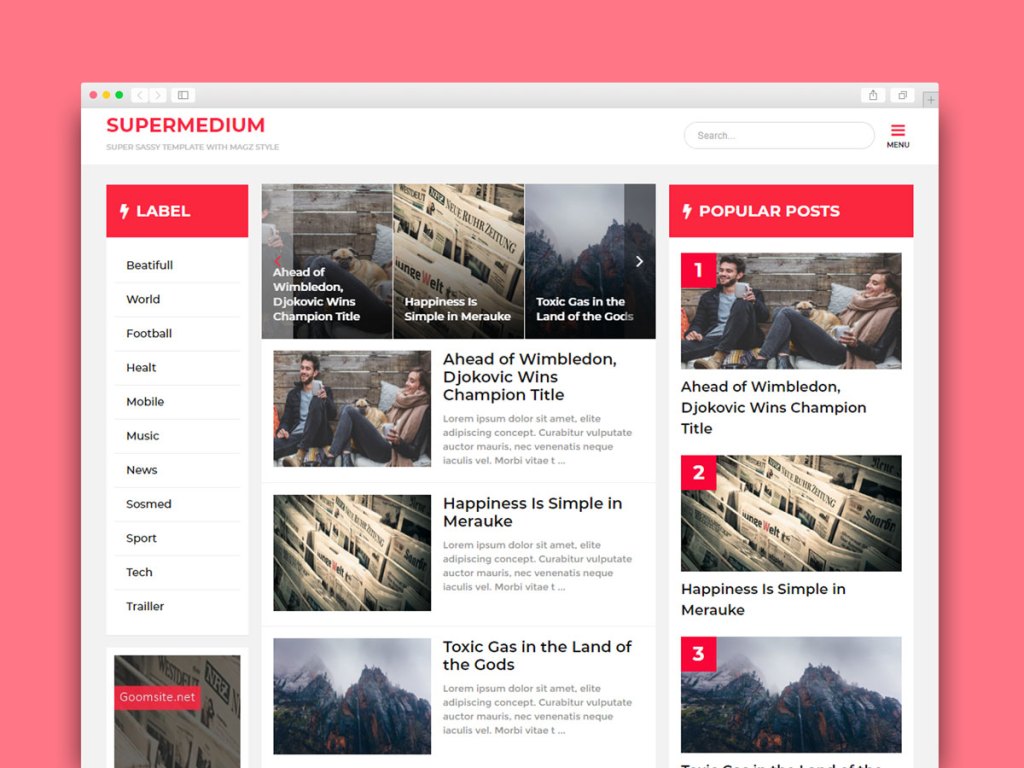 Detail Blogger Template Material Design Nomer 10