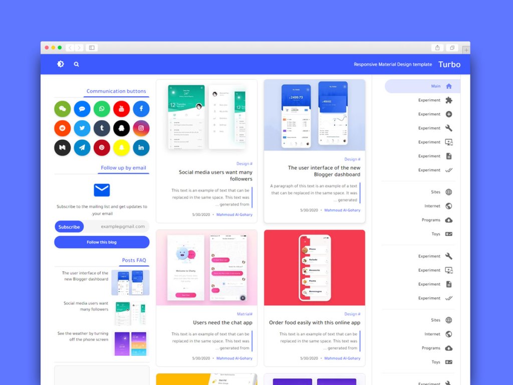Detail Blogger Template Material Design Nomer 3