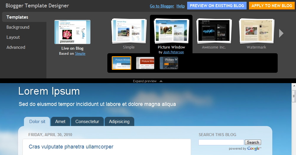 Detail Blogger Template Material Design Nomer 30