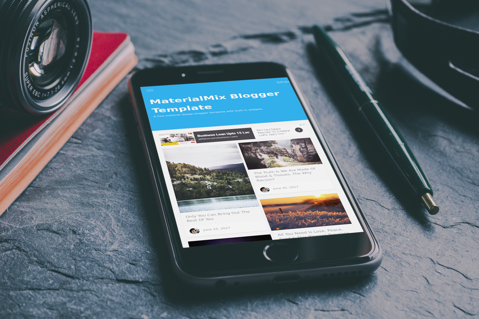 Detail Blogger Template Material Design Nomer 32