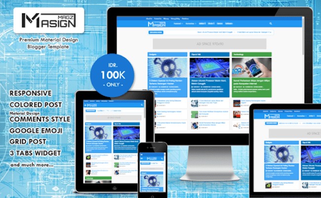 Detail Blogger Template Material Design Nomer 44