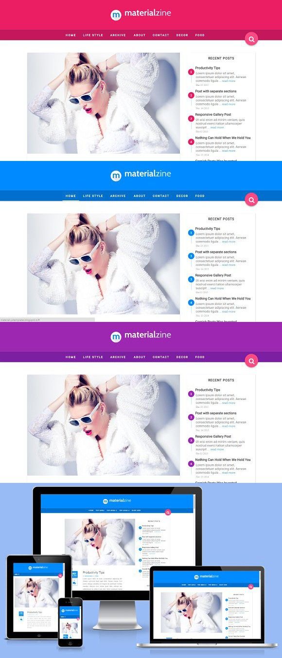 Detail Blogger Template Material Design Nomer 45