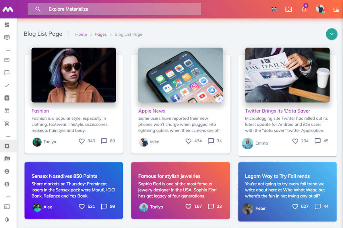 Detail Blogger Template Material Design Nomer 50