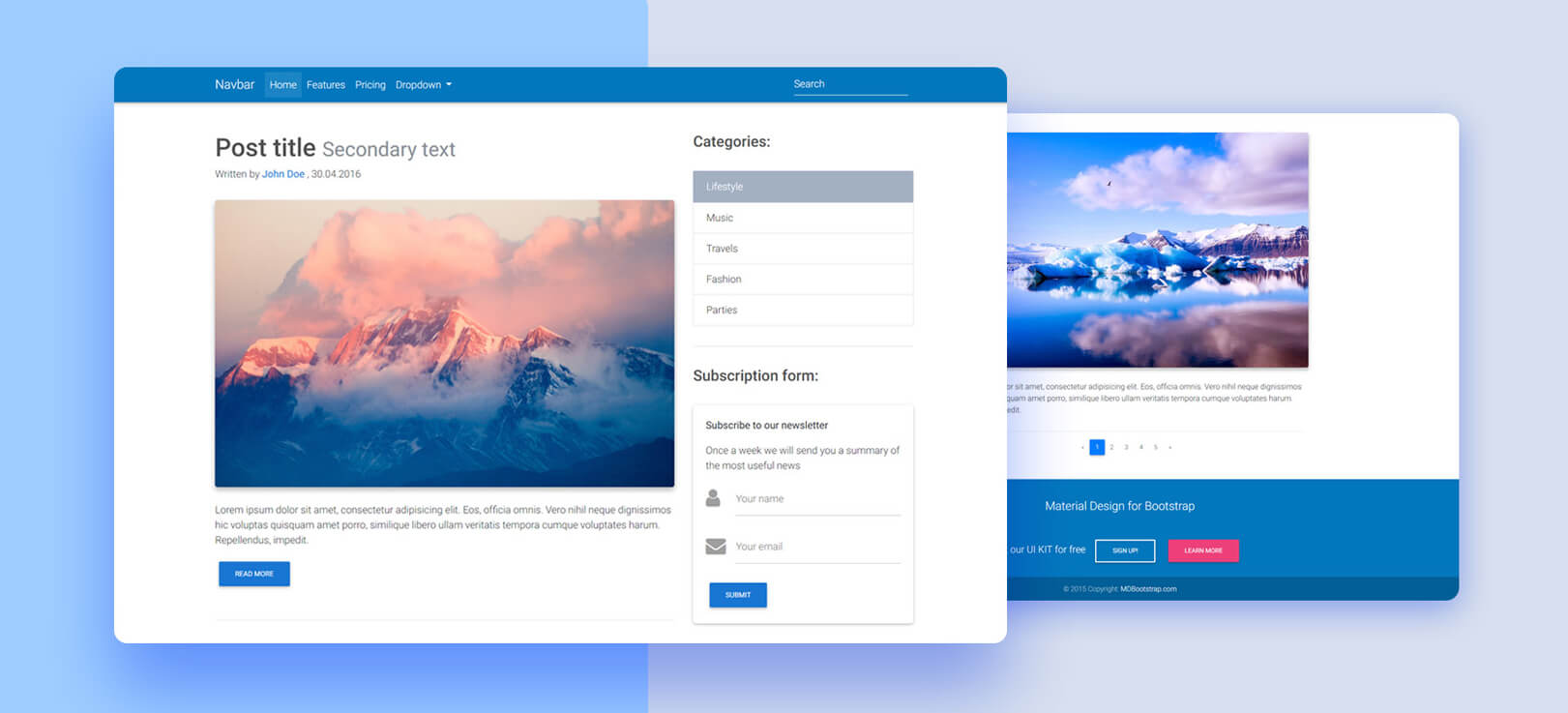 Detail Blogger Template Material Design Nomer 9