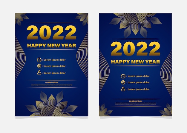 Detail Blue And Gold Flyer Template Nomer 2